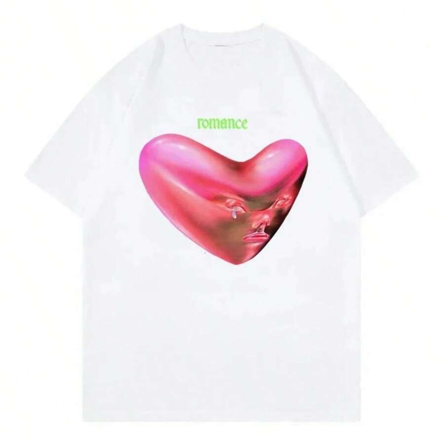 Fontaines D.C.Romance T Shirt Men Clothing HarAJsuku Women T-Shirt UniSexs High Quality Tops Casual Funny Tees Shirts Graphic - 白色 - 查看 1