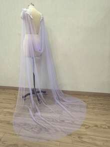 1 件白色蕾丝新娘披肩，婚礼配饰，蕾丝斗篷 200 厘米女士秋装 - 彩色 - 查看 22