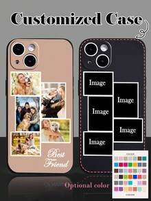 定制浪漫情侣旅行日常纪念照片个性化心形文字手机壳，可定制日常、婚礼、周年纪念、宠物、家庭等照片。时尚个性化签名字母短语纪念手机壳，适用于 S20、S21、S22、S23、S24、A12、A14、A15、A21、A22、A31、11/13/14/15 Pro Max、16 Pro Max。 - 黑色 - 查看 1