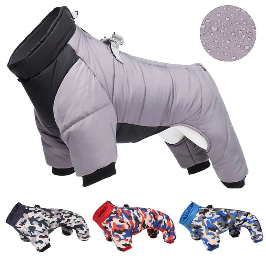 Winter Warm Thicken Pet Dog Jacket Waterproof Dog Clothes For Small Medium Dogs Puppy Coat Chihuahua French Bulldog Pug Clothing - Hook and Loop Gray - View 1