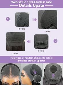 OQ 蕾丝前假发 无胶假发 Wear Go 假发 Wear & Go 无胶假发 直发真人发假发 13x4 高清蕾丝假发 真人发假发 18-30 英寸 180% 密度蕾丝前假发 神秘盒子 预剪预拔 自然色