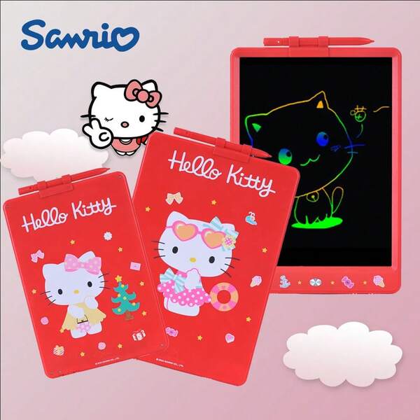 Sanrio 1pc Sanrio Officially Licensed Hello Kitty LCD Writing Tablet Graffiti Board Color Screen Drawing Board Erasable And Reusable Handwriting Board Suitable For Home School Education And Learning Birthday Christmas Gifts For Family Friends