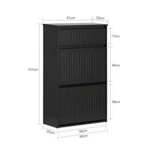 SoBuy Shoe Cabinet FSR165-W - 黑色 - 查看 2