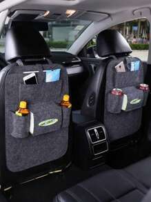 Universal Car Seat Back Bag – Durable Felt Hanging Storage Bag With Large Capacity & Multiple Compartments, Easy Headrest Mounting, Washable & Reusable Design, Perfect For Phones, Tablets, Chargers & Travel Essentials, Ideal For Family Trips Or Daily Commutes