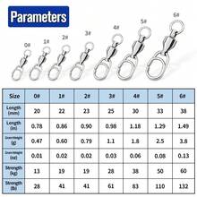 10pcs Fishing Lure Swivel Connector, High Speed Bearing Swivel, Oval Snap Swivel For Fishing Tackle Accessories