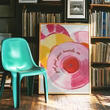 1pc Unframed Vintage Record Eclectic, Put Your Records On, Girly Art Music Home Decor Aesthetic Pink Wall Print Retro Music Poster Roommate Decor