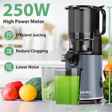 ✨Cold Press Juicer | 5.3" XL Chute Whole Fruits No-Cut | Self-Feeding Tech | 1.7L Large Capacity | High Juice Yield & Easy Clean | Black Luxury For Healthy Morning Drinks​​ - US A Type Plug(110-127V) - View 4