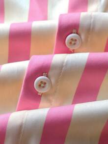 Men's Casual Button-Down Long Sleeve Striped Shirt, Fall, Christmas