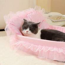 Cat Bed For Indoor Cats, Dog Bed, Soft And Washable Pet Bed For Puppy And Kitten, Pet Bed For Small Cats And Small Dogs Up To 6kg - Multicolor - View 2