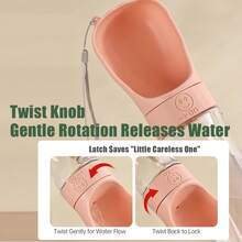 1个便携式狗狗水瓶，聚丙烯防漏宠物饮水杯，带喂食勺，户外遛狗饮水器，宠物饮水器