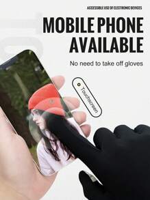 WRELS 1 Piece Windproof Warm Fleece Gloves, Touch Screen Full Finger Gloves - Ideal Gift For Winter Fishing, Cycling, Skiing, Outdoor Sports And Perfect New Year Gift, Motorcycle Accessories, Fishing Accessories, Bicycle Accessories