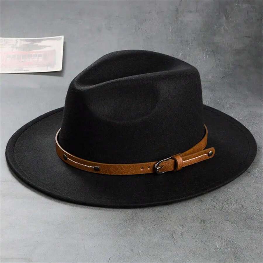 Winter Hats For Women And Men | Gorras Para Mujer | Stylish Panama Fedora Hat With Leather Belt Design & Wide Brim Jazz Cap | Cozy Warm Winter Accessories | Perfect Christmas Gifts For Him And Her | Ideal For Casual Wear, Outdoor Activities, Parties, Travel, And Holiday Events