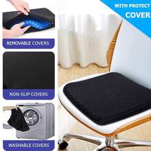 Gel Seat Cushion, Double Thick Egg Gel Cushion For Pressure Pain Relief, Breathable Wheelchair Cushion Chair Pads For Car Seat Office Chair (16x14x1.65inch)-973700 - 1-藍色特大號171717英寸 - 查看 6