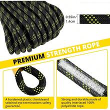 Rope Harness Safety Lanyard50ft Vertical Roofing Rope With Grab Snap Hooks Shock Absorber Fall Protection Tree Climbing Line Kit Heavy Duty Roof Safety Equipment ANSI CE