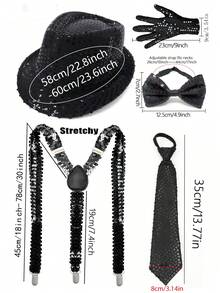 D EXCEED 1/4/5 件 70 年代 80 年代迪斯科和 Y2K 风格亮片手套，男女皆宜 - 非常适合复古角色扮演、迪斯科主题派对和 Y2K 狂欢聚会 - 彩色 - 查看 10