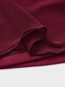 优雅时尚披肩袖宫廷风修身连衣裙，适合毕业典礼、婚礼等场合，高端优雅长袖斗篷式性感修身优雅长袖连衣裙，酒红色，春季必备 - 酒紅色 - 查看 11