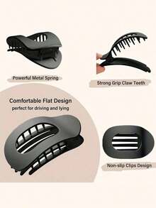 6pcs/3pcs Fashion Minimalist Flat Alligator Clip Hairpins Women, Daily Casual Bun Clamp, Versatile Sophisticated Hair Accessory, Mother's Day, Back To School, Thanksgiving,, Holiday Claw Clips Hair Claws Hair Barrettes, School Stuff, Festival Outfits Women,, Hair Accessories, Accessories - 多色 3 - 查看 4