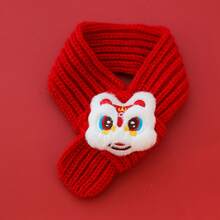 Knitted Warm Pet New Year Scarf Festive Spring Festival Neck Warmer Photo Lucky Fortune Dog New Year Supplies - Longevity Lock - View 6