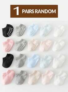 5双婴儿袜子，防滑硅胶心形设计，适合0-5岁婴儿日常穿着