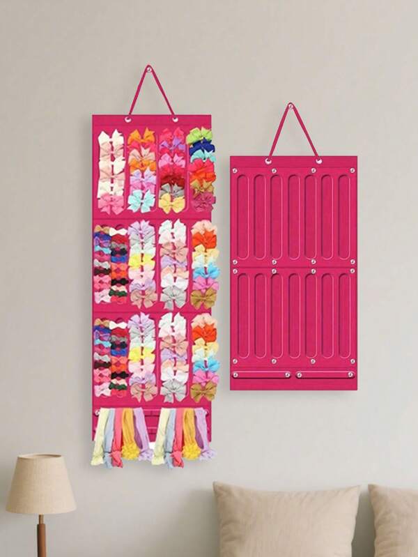1 Pieza Bolsa colgante de pared para accesorios de cabello de estudiante de mujer para bandas, lazos, pinzas, organización de gafas. Bolsa de fieltro para colgar en la pared para almacenamiento de accesorios de cabello, soporte de diademas y horquillas, caja de almacenamiento de accesorios de coleta