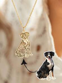 1pc Customized Pet Photo Dog Tag Pendant Necklace, Stainless Steel Material, Can Be Used As Memorial Jewelry, Learning Supplies, Back To School Gift, Office Supplies, School Supplies, Classroom Supplies, Teacher Gift, College Supplies, Coworker Gift, Dorm Supplies, Etc. - Multicolor - View 7