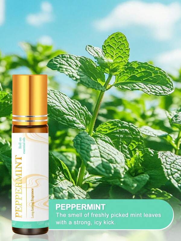 EMBRACEX. 10ml Peppermint Oil Essential Oils Roller - Cool Summer & Winter Scent, Fragrance Oil | Long-Lasting Aromatherapy Oil For Diffuser | Gifts Women, Gifts |Essential Oil Roller, Natural Scent Plant Extraction, Travel Size, Daily Use,Leather Care, Car Air Freshener