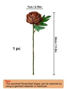 12/20 件仿真牡丹花假牡丹花茎仿牡丹花散装逼真牡丹插花秋季装饰婚礼装饰派对家居餐桌中心装饰 - 咖啡棕 - 查看 2