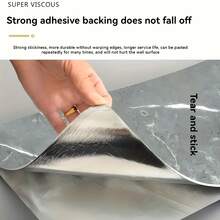 11片/0.9平方米深灰色大理石纹自粘瓷砖贴纸 - 防水铝塑复合墙板，适用于翻新和装饰，是情人节、婚礼和生日装饰的理想之选 - 灰藍色 - 查看 4