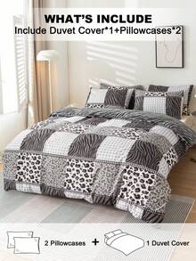 3pcs Heart Pattern Bedding Set (1 Duvet Cover And 2 Pillow Shams), Soft & Skin-Friendly, Suitable For All Seasons, Home, Wedding And Other Occasions - Multicolor - View 2