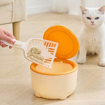 Litter Bin With Cleaning Bag - Plastic, Non-Electric, Odor-Proof, Fully Enclosed Trash Can For Handling Cat Waste, Suitable For All Cats