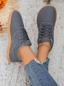 1 Par - Tênis Esportivos Largos para Mulheres - Tênis Esportivos de Largura Larga para Mulheres, Design Cinza, Adequado para Atividades ao Ar Livre, Caminhada e Tênis - Lavável em Máquina, Estilo Atlético