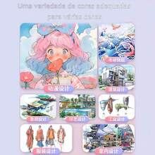 24/36/40/48/60/80 Colors Dual Tip Marker Pen/Art Painting/Watercolor/School Supplies Back To School - 120色/套 - 查看 2
