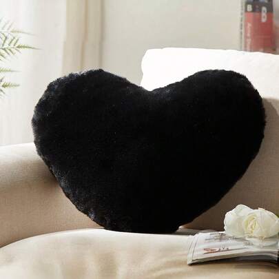 Heart Pillow, Pink Mother's Day Heart Pillow, Love Pillow Gift, Heart Pillow, Imitation Rabbit Fur Room Decoration Throw Pillow, Living Room, Bedroom, Suitable For Halloween, Christmas, Daily Decoration Use