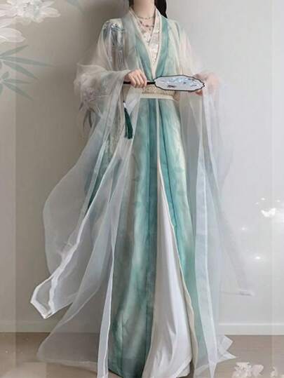 中華服 漢服 広袖 仙女服 中国古代 宮廷風 コスプレ セット  hanfu cosplay 衣装 女の子 レディース 写真撮影 古風 ステージ衣装 古典美人服 仮装 学園祭 優雅 おしゃれ