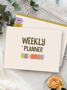 1 pieza Calendario semanal A4, Lista de tareas de fin de semana, Cuaderno planificador diario y semanal, Libreta de lista de tareas pendientes, Adecuado para trabajo y estudio, 52 páginas, Útiles escolares de vuelta al cole