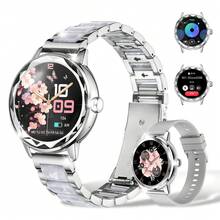 Smartwatch para mujeres, con función de llamadas/marcación inalámbrica, talla grande de 100 modos deportivos, monitoreo del sueño y gestión de funciones femeninas, viene con una correa de silicona y es compatible con Android e iOS. Es el regalo perfecto del Día de San Valentín para su ser querido. - Reloj con correa de acero plateado + correa de silicona. - Ver 8