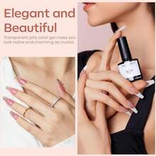 Cat Eye Gel Nail Polish Set, 6 Colors 9D Glassy Cat Eye Glitter Gel Polish Black Red Purple Blue Silver Brown Nail Polish All Seasons With Magnet Soak Off Led DIY Salon Gift-842643 - A0-果凍透明 - 查看 10