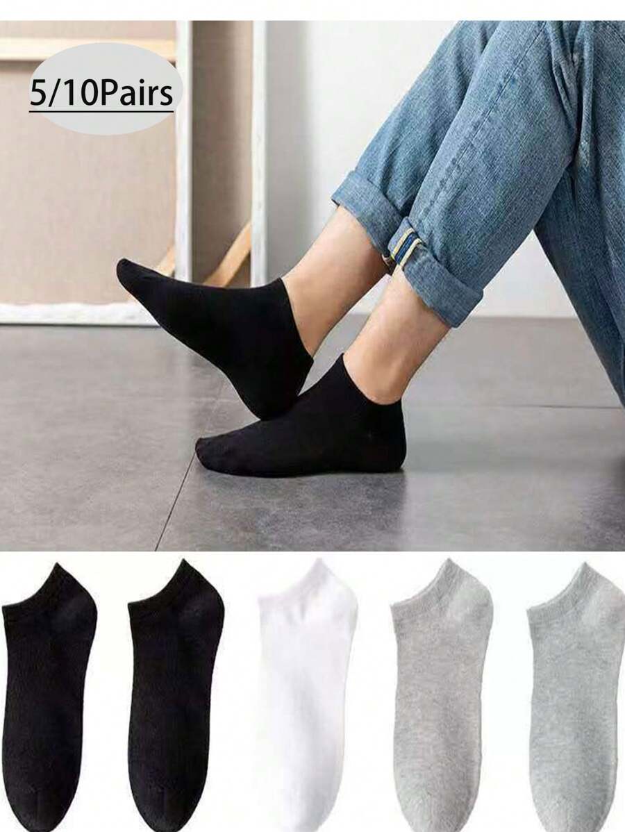 10/20 زوج من جوارب القوارب للرجال/النساء، أحادية اللون، مضادة للروائح الكريهة، جوارب الكاحل الصيفية، جوارب منخفضة الخصر مريحة وقابلة للتنفس، جوارب الخريف