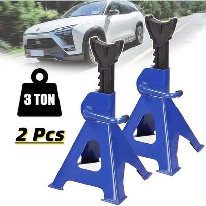 Vandise 2 Pcs Heavy Duty Steel Garage Workshop Car Lift Support Stand 29-43cm Height Adjustable - 3 Ton Axle Stands For Vehicle Repair Maintenance & Tire Change