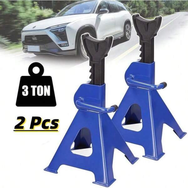 Vandise 2 Pcs Heavy Duty Steel Garage Workshop Car Lift Support Stand 29-43cm Height Adjustable - 3 Ton Axle Stands For Vehicle Repair Maintenance & Tire Change