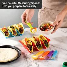 ‌12-Piece Nesting Taco Serving Set - Stackable Interlocking Dinnerware With Non-Slip Base - Space-Saving Dishwasher-Safe Shell Holders For Mexican Night Outdoor Party Food Truck Game Day Buffet Entertaining‌ - Set of 6 - View 6