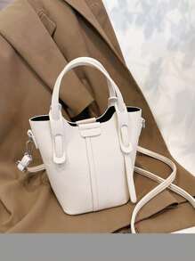 Minimalist Bucket Bag Double Handle With Inner Pouch