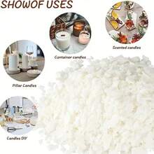 Kit de elaboración de velas de cera de soja pura - Gránulos de fusión de bajo humo, fórmula vegana de combustión limpia para manualidades navideñas (Halloween/Navidad), fragancias para el hogar y regalos