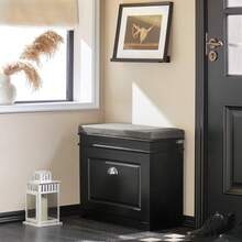 SoBuy Shoe Cabinet FSR82-K-W - 黑色 - 查看 8