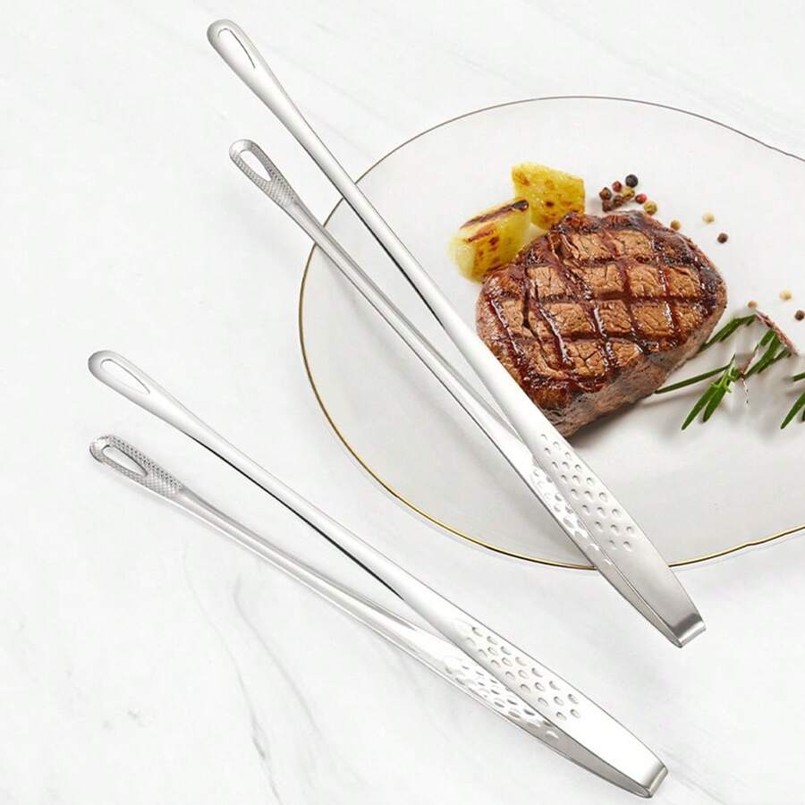 1pc Stainless Steel Food Clamp; Bread Clamp; Barbecue Clamp; Stainless Steel Barbecue Kitchen Clamp; Stainless Steel Barbecue Clamp; Barbecue Supplies; Tea Set