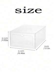 6/12个装透明塑料鞋盒，卧室收纳盒，可折叠翻盖，透明鞋柜，可放置于床下 - 彩色 - 查看 8