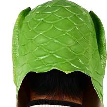Happy Halloween, Funny Latex Green Fish Mask,Animal Green Fish Head Cosplay Costume Party Mask For Adult Halloween Carnival Costume Party