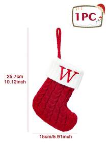 1Pc Knitted Letter Christmas Socks, Christmas Alphabet Knit Stockings, Mini Christmas Socks With Embroidered Letters, Merry Christmas Decorative Socks, Xmas Decor, Christmas Decorations For Home, Christmas Ornaments, Christmas Tree Decorations, Christmas Theme Dress Up Home Decor Christmas Decorations Room Decor Winter Christmas Decorations Home Christmas Gifts