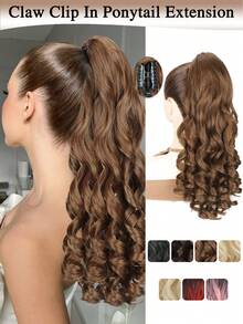 18 Zoll wellige Pferdeschwanz-Haarverlängerung mit Klammer, synthetische Fasern, natürlich weich und flauschig, Pferdeschwanz-Haarteil für täglichen Gebrauch von Frauen
