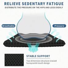 19.7" Gel Seat Cushion, Super Large & Thick Office Chair Cushion For Long Sitting - Back Hip Tailbone Pain Relief Cushion, Egg Seat Cushion Desk Chair Pads For Cars Wheelchair - Fits Up To 350 Lbs-222684 - 黑色XLTHICKEST24 - 查看 8